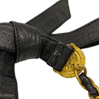 Chanel Belt Black Gold Chain Coin Leather — view 5