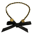 Chanel Belt Black Gold Chain Coin Leather