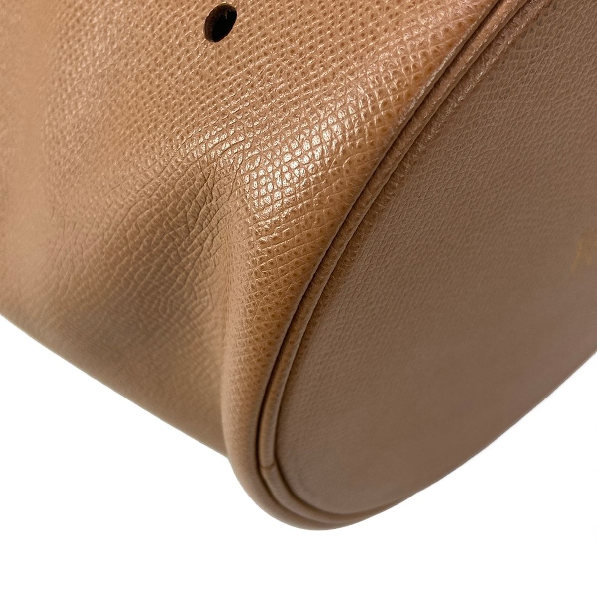 Hermes Shoulder Bag Manjoir Brown Gold Drawstring — view 7