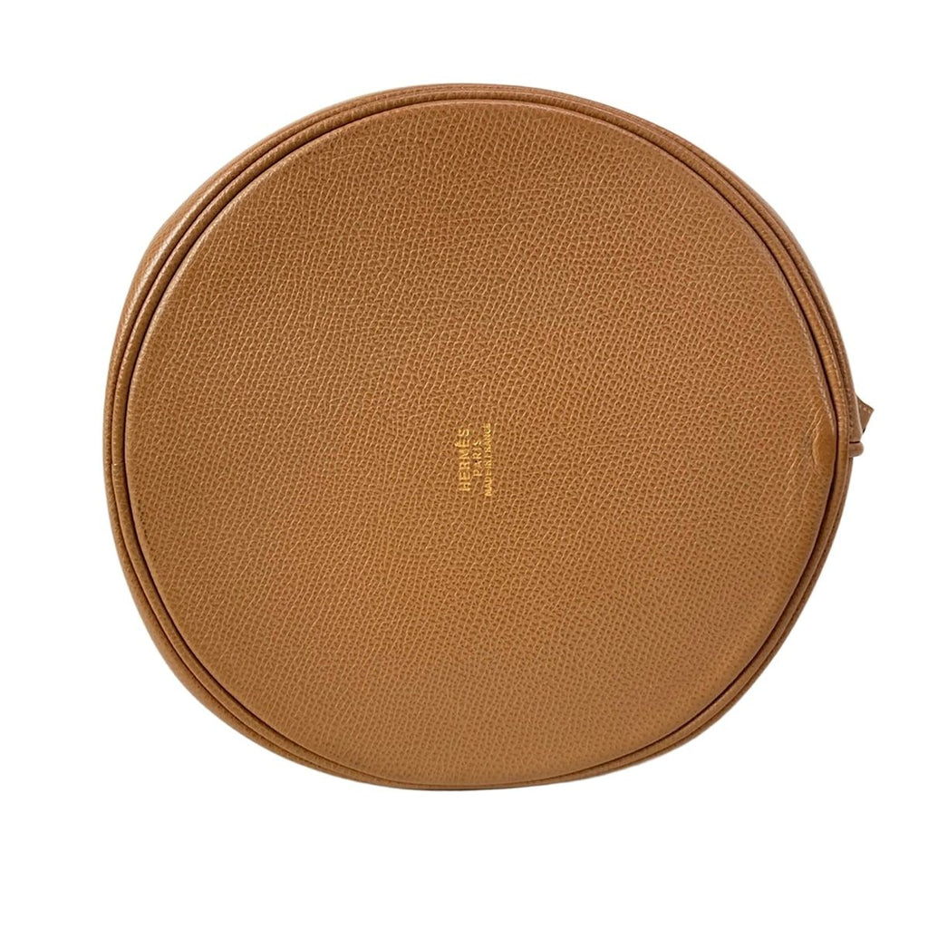 Hermes Shoulder Bag Manjoir Brown Gold Drawstring — view 5