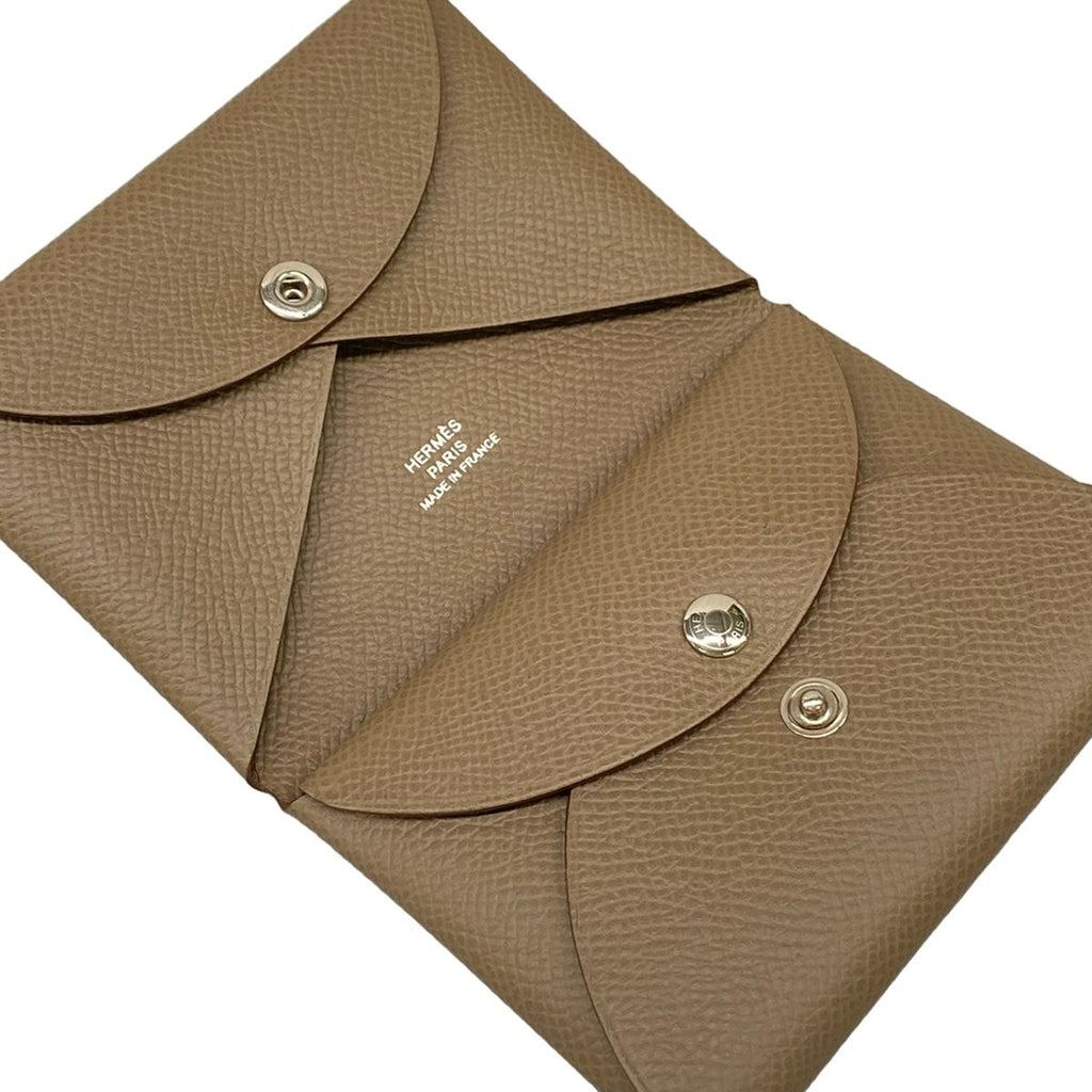 Hermes Coin Purse Calvi Duo Etoupe — view 3