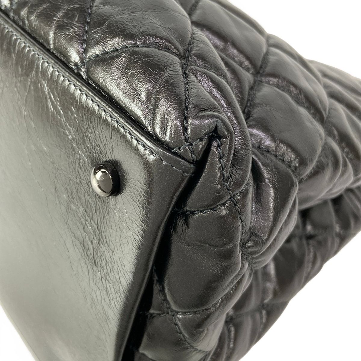 Chanel Tote Bag Chain Me Metallic Gray Shoulder Silver — view 6