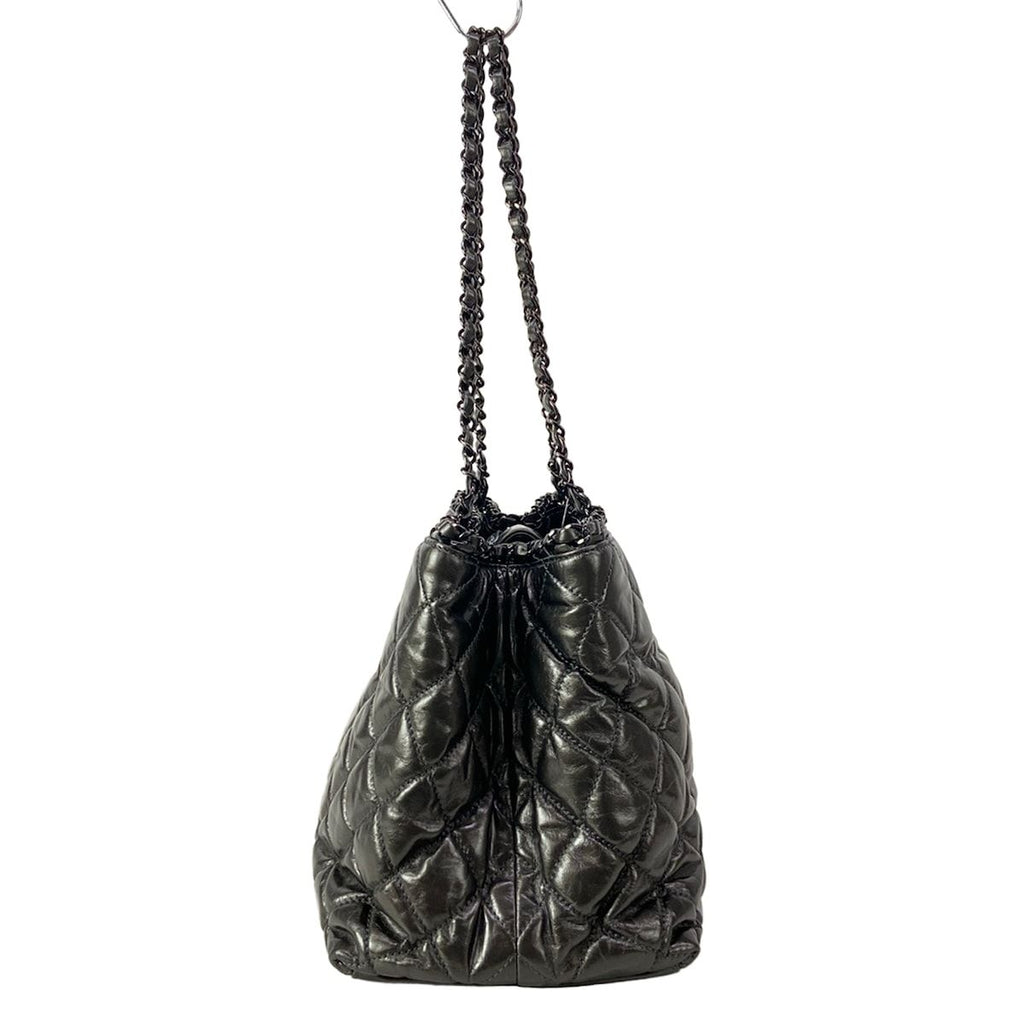 Chanel Tote Bag Chain Me Metallic Gray Shoulder Silver — view 4