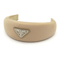 Prada Headband Beige Triangle Logo