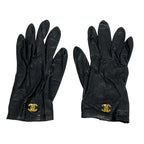 Chanel Gloves Black CC Logo Turnlock Star Mark Leather — view 2