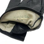 Chanel Gloves Black CC Logo Turnlock Star Mark Leather — view 4