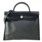Hermes Handbag Herbag Zip PM Black Silver