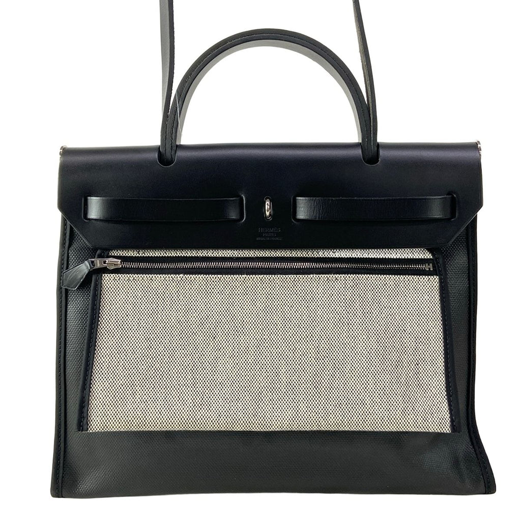 Hermes Handbag Herbag Zip PM Black Silver — view 3