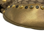 Gucci Shoulder Bag GG Pattern Beige Dark Brown Gold Tassel Leather — view 6