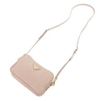 Prada Triangle Logo Mini Bag Leather Pink Beige — view 6