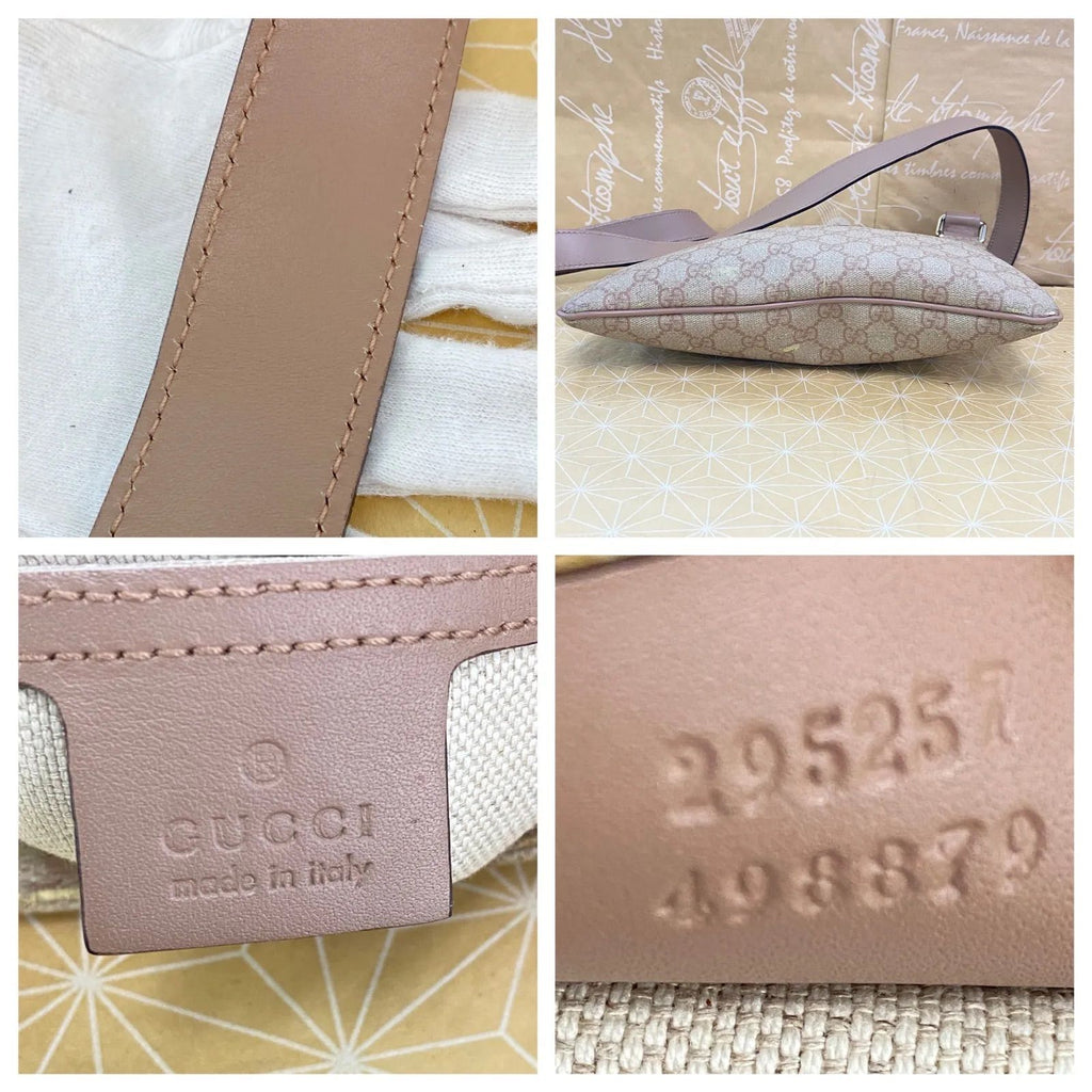 Gucci GG Supreme Canvas Crossbody Shoulder Bag Pink — view 4