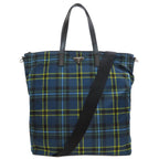 Prada Plaid 2-Way Tote Bag Nylon