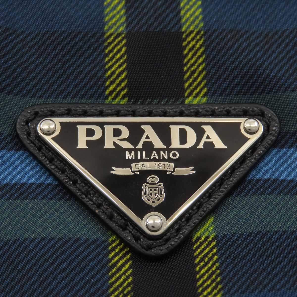 Prada Plaid 2-Way Tote Bag Nylon — view 7