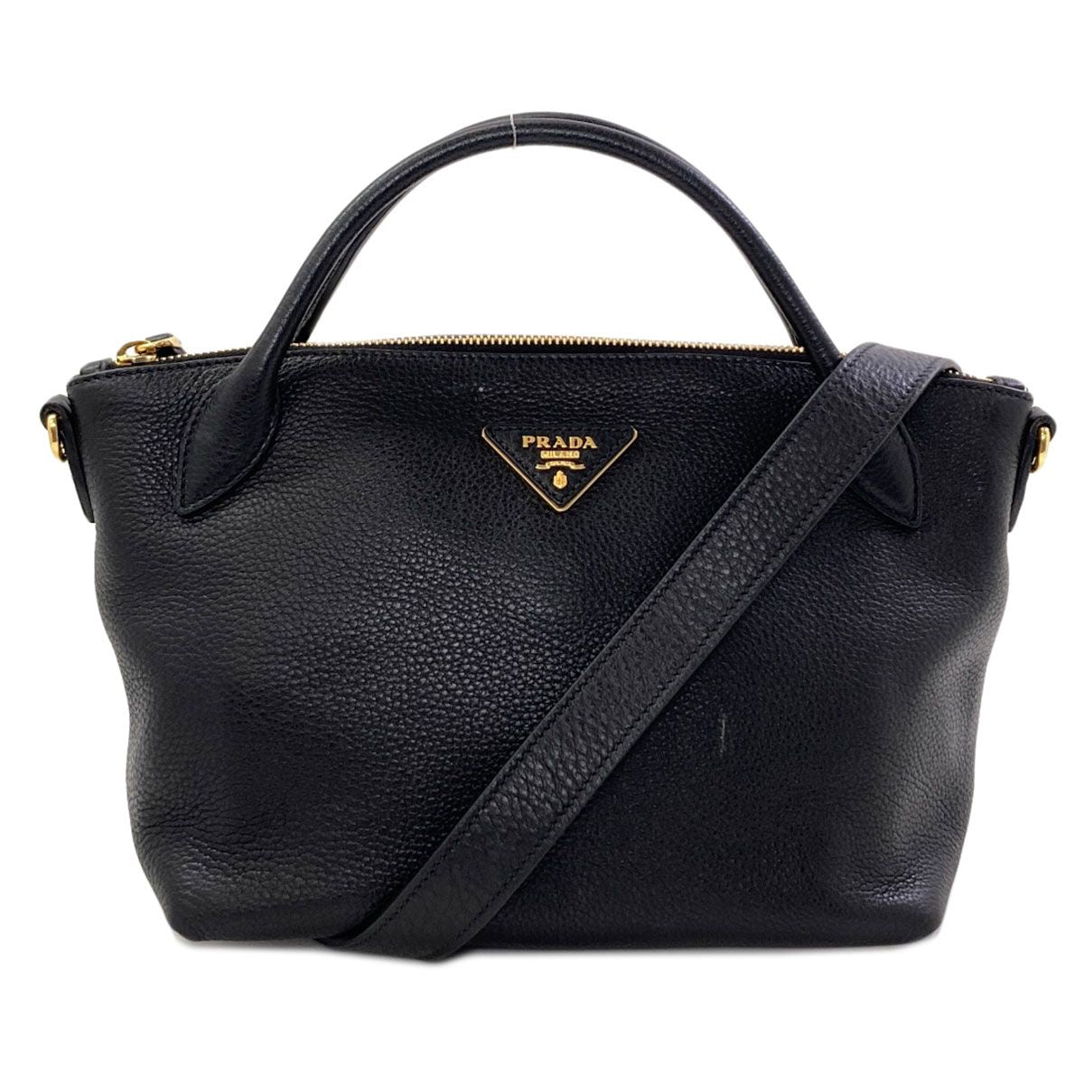Prada Triangle Logo 2-Way Handbag Calfskin