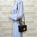 Fendi Epi Vanity Shoulder Bag Leather Black — view 2