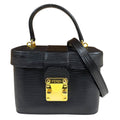 Fendi Epi Vanity Shoulder Bag Leather Black