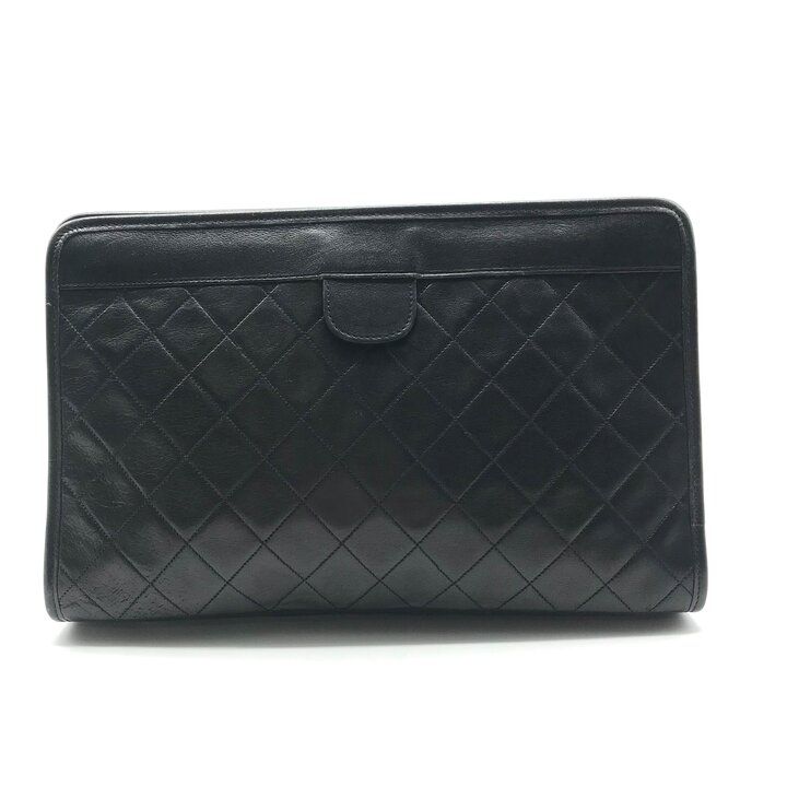 Chanel Quilted Clutch Black Gold — view 2
