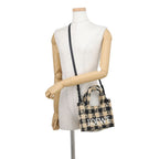 Loewe Handbag Font Tote Mini Raffia 2-Way Shoulder Black — view 5