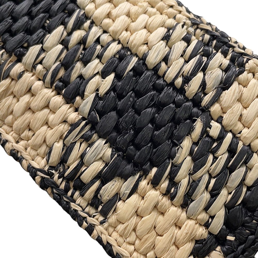 Loewe Handbag Font Tote Mini Raffia 2-Way Shoulder Black — view 8