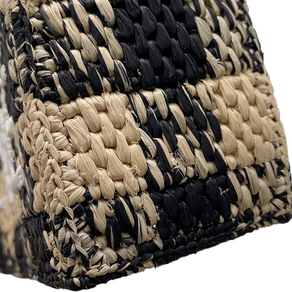 Loewe Handbag Font Tote Mini Raffia 2-Way Shoulder Black — view 7