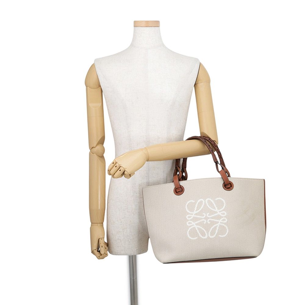 Loewe Tote Anagram Small Canvas Leather 2-Way Shoulder Bag — view 4