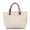 Loewe Tote Anagram Small Canvas Leather 2-Way Shoulder Bag