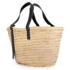 Loewe Tote Bag Anagram Large Raffia Basket Black — view 2