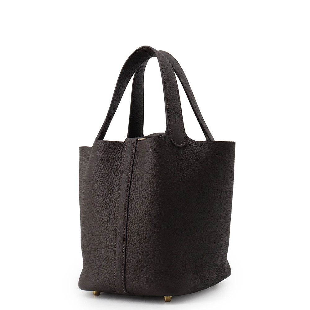 Hermes Handbag Picotin Lock PM Beblanc Gold Taurillon Clemence — view 2