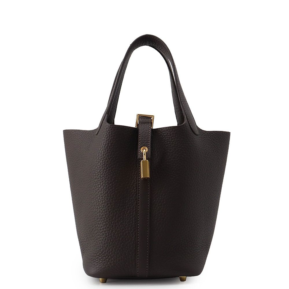 Hermes Handbag Picotin Lock PM Beblanc Gold Taurillon Clemence