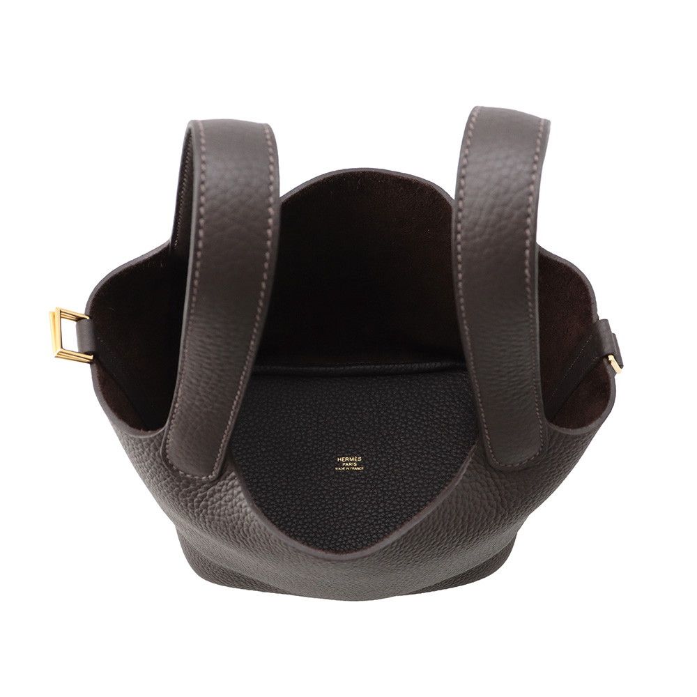 Hermes Handbag Picotin Lock PM Beblanc Gold Taurillon Clemence — view 5