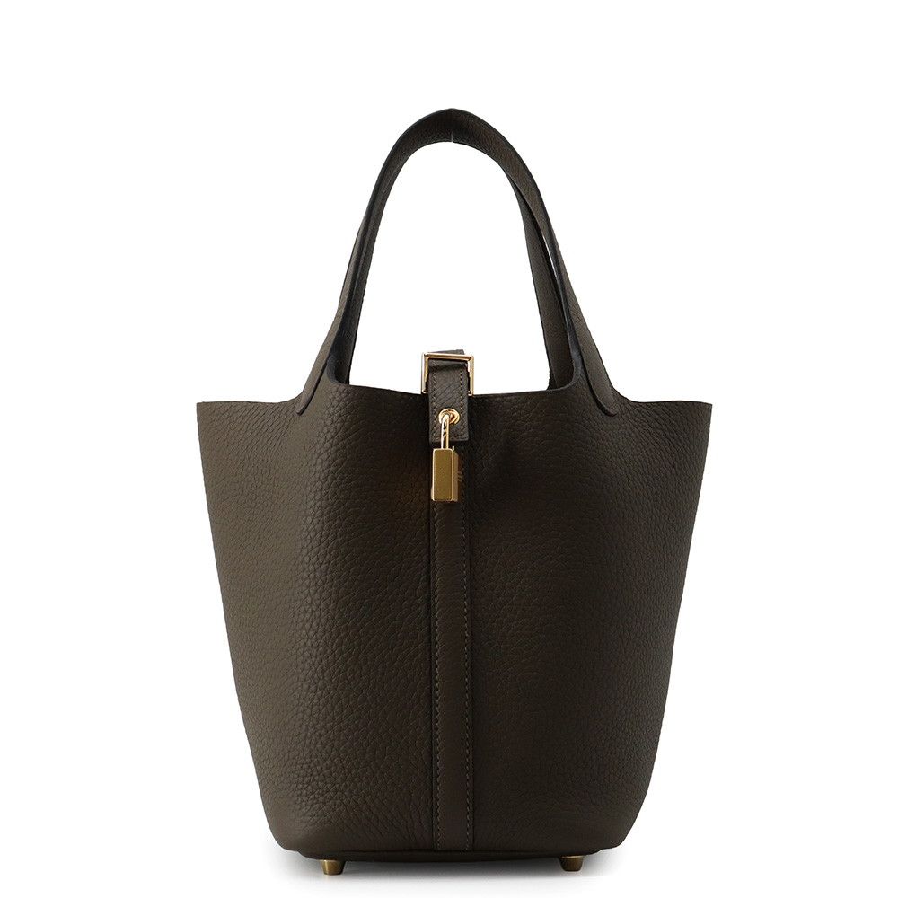 Hermes Handbag Picotin Lock PM Vert Roden Gold Taurillon Clemence