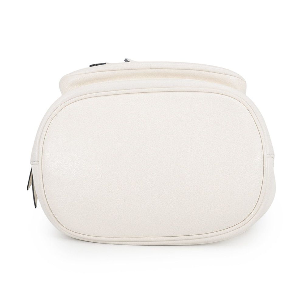 Prada Duet Triangle Logo Drawstring Leather 2-Way Shoulder Bag White — view 3