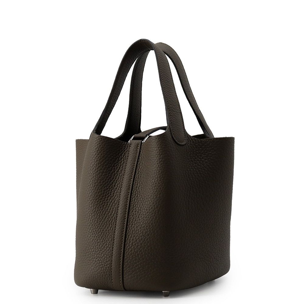 Hermes Handbag Picotin Lock PM Vert Roden Silver Taurillon Clemence — view 2