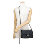 Chanel Chain Shoulder Bag CC Logo Quilted Flap Small Caviar Leather Black — view 4