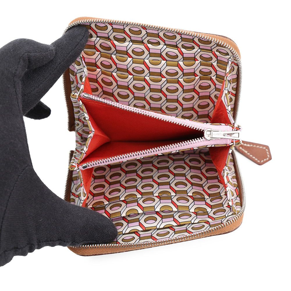 Hermes Coin Purse Azap Compact Silk'in Gold Silver Epsom — view 4