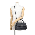 Chanel Handbag Quilted CC Logo Coco Handle Flap Caviar Leather 2-Way Shoulder — view 5