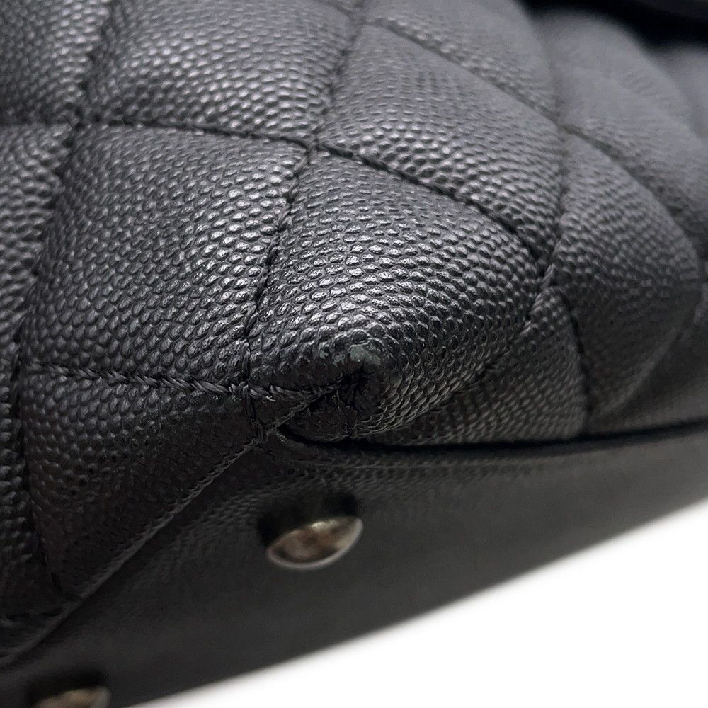 Chanel Handbag Quilted CC Logo Coco Handle Flap Caviar Leather 2-Way Shoulder — view 7