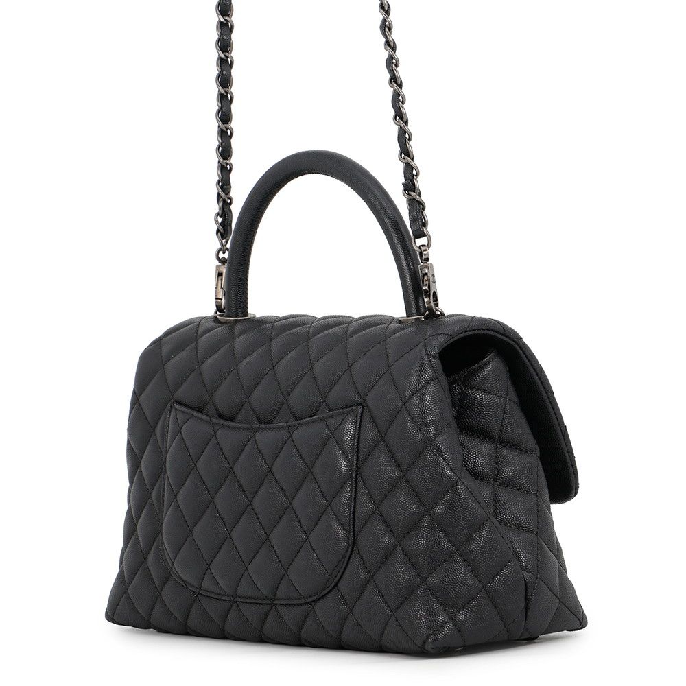 Chanel Handbag Quilted CC Logo Coco Handle Flap Caviar Leather 2-Way Shoulder — view 2