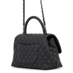 Chanel Handbag Quilted CC Logo Coco Handle Flap Caviar Leather 2-Way Shoulder — view 2