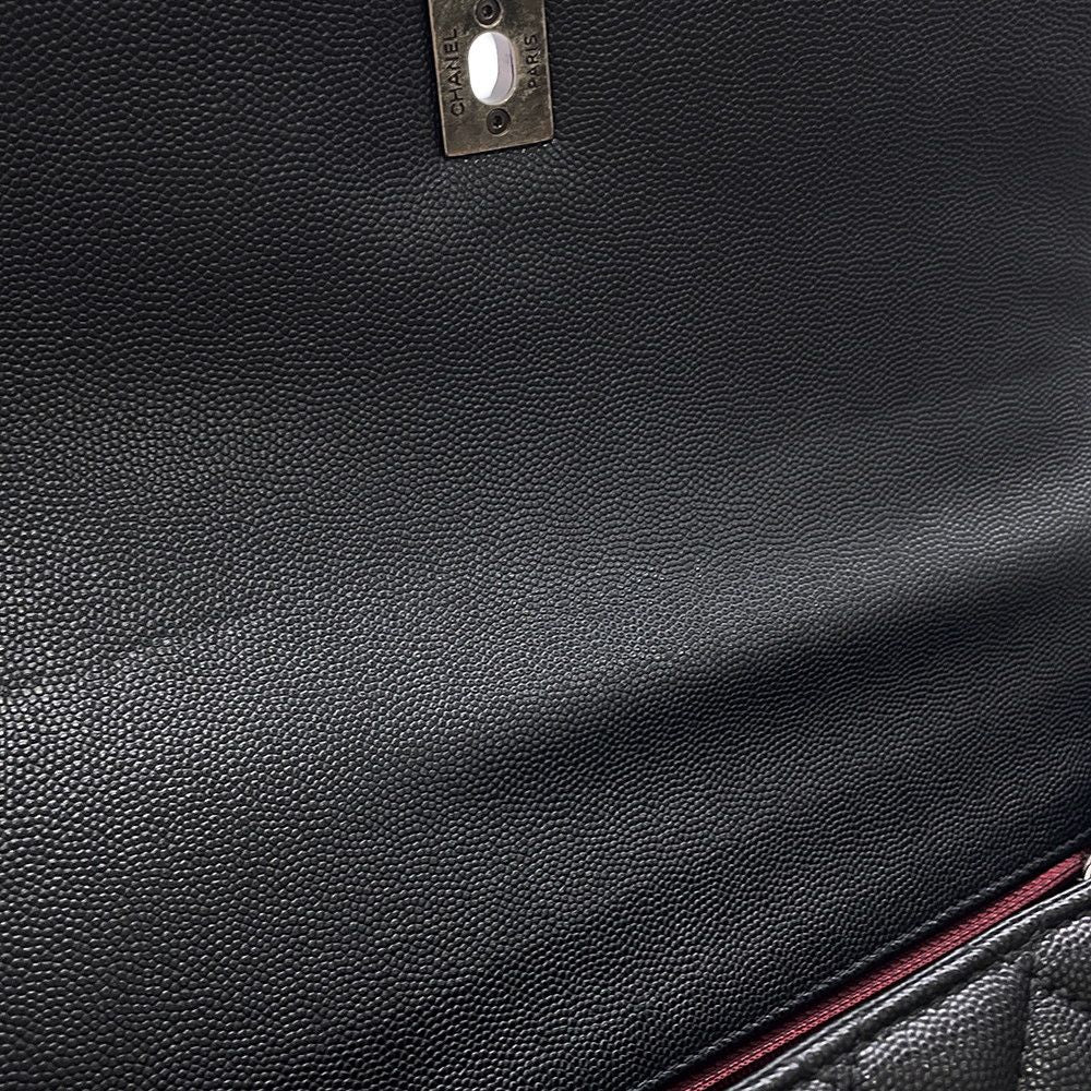 Chanel Handbag Quilted CC Logo Coco Handle Flap Caviar Leather 2-Way Shoulder — view 8