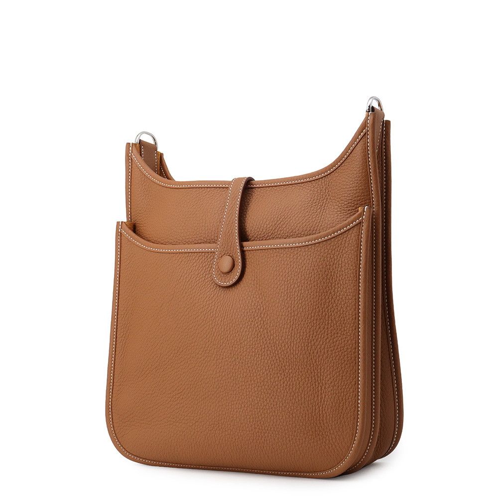 Hermes Shoulder Bag Evelyne 3 PM Gold Silver Taurillon Clemence — view 2