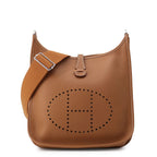 Hermes Shoulder Bag Evelyne 3 PM Gold Silver Taurillon Clemence