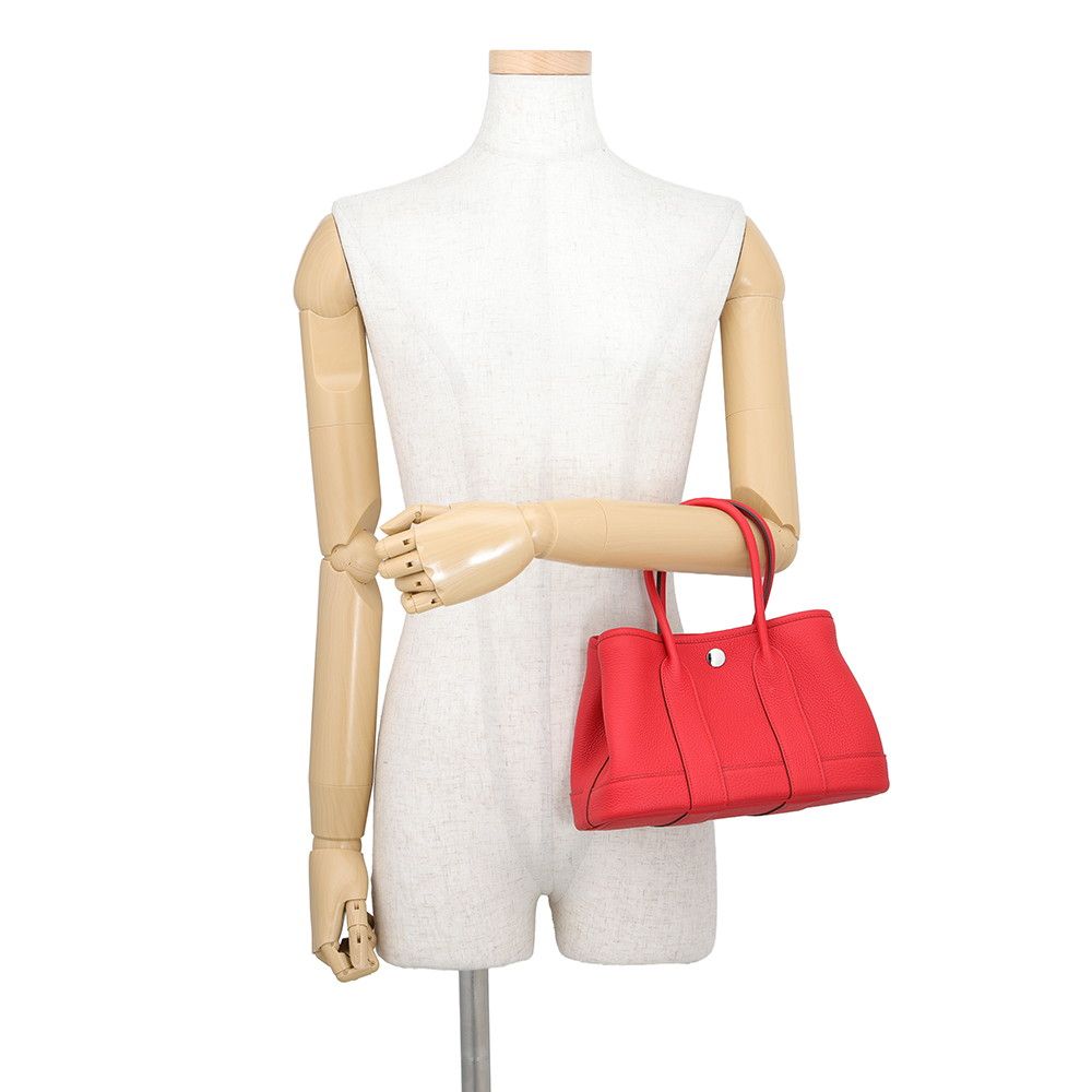 Hermes Tote Bag Neo Garden 23 Party Rouge de Coeur Silver Negonda — view 4