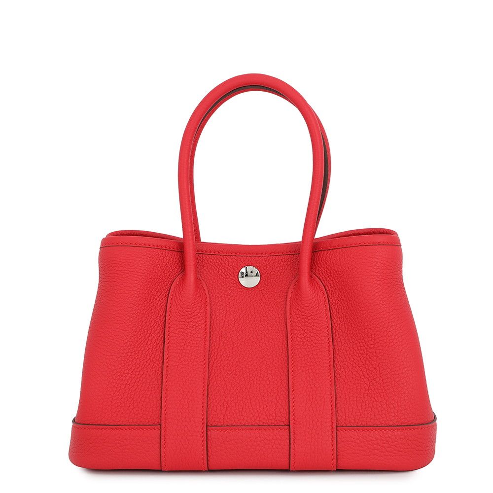 Hermes Tote Bag Neo Garden 23 Party Rouge de Coeur Silver Negonda
