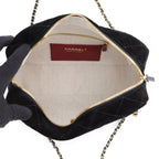 Chanel Chain Shoulder Bag Quilted CC Logo Suede Calfskin Black — view 5