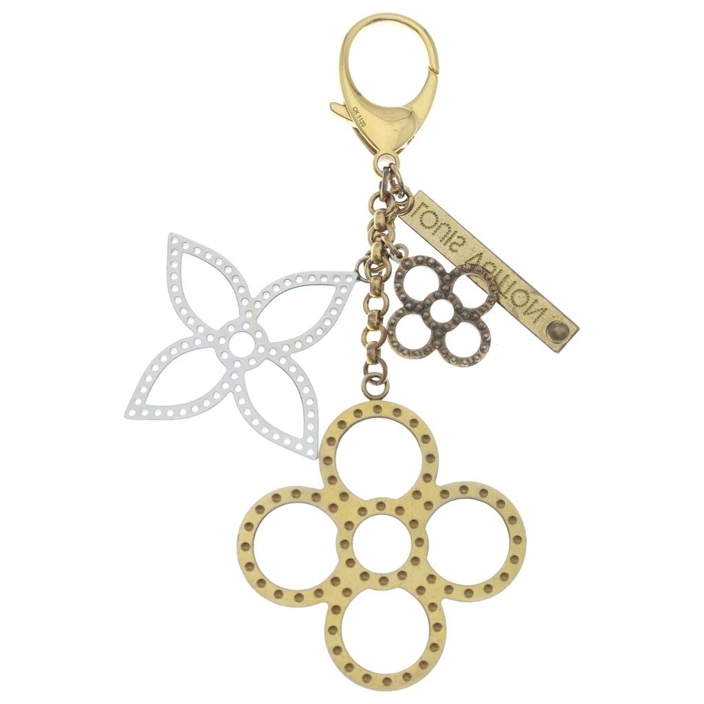Louis Vuitton Monogram Bijou Sac Tapage Bag Charm Key Ring Key Holder Silver