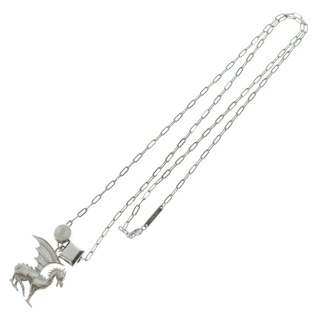 Hermes Talisman Dragon Long Necklace Motif Silver — view 2