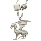 Hermes Talisman Dragon Long Necklace Motif Silver — view 3