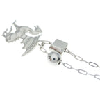Hermes Talisman Dragon Long Necklace Motif Silver — view 6