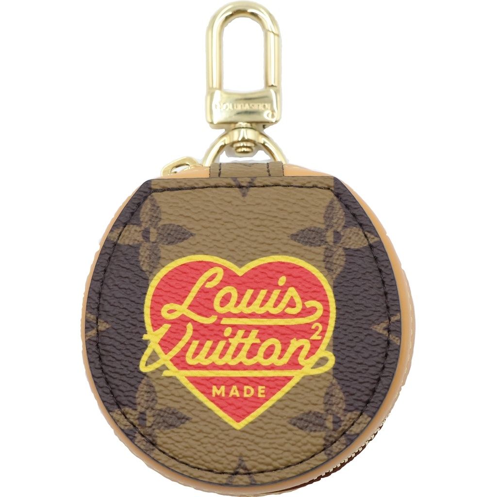 Louis Vuitton NIGO Etui Earphones Monogram Stripe Pouch Charm Brown Gold